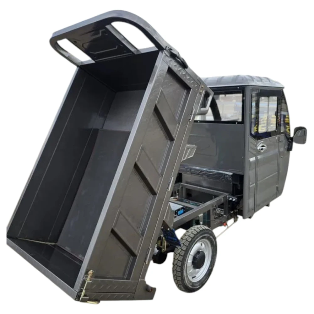 Грузовой электротрицикл Yasmand Гидравлика С900 Кабина 60V32Ah Серый 14
